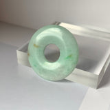 A-Grade Natural Moss On Snow Jadeite Ancient Coin Donut No.220659