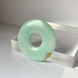 A-Grade Natural Moss On Snow Jadeite Ancient Coin Donut No.220659