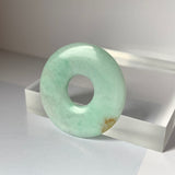A-Grade Natural Moss On Snow Jadeite Ancient Coin Donut Pendant No.220659