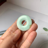 A-Grade Natural Moss On Snow Jadeite Ancient Coin Donut No.220659