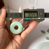 A-Grade Natural Moss On Snow Jadeite Ancient Coin Donut No.220659