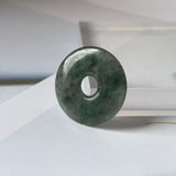A-Grade Natural Black Jadeite Ancient Coin Donut No.220660