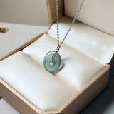 Icy A-Grade Natural Blue Jadeite Donut Pendant No.172900