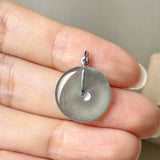 Icy A-Grade Natural Blue Jadeite Donut Pendant No.172900