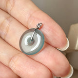 Icy A-Grade Natural Blue Jadeite Donut Pendant No.172900
