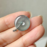 Icy A-Grade Natural Blue Jadeite Donut Pendant No.172900