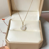 A-Grade Natural Light Pink Jadeite Donut Pendant No.172817