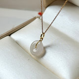 A-Grade Natural Light Pink Jadeite Donut Pendant No.172817