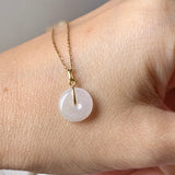 A-Grade Natural Light Pink Jadeite Donut Pendant No.172817