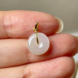 A-Grade Natural Light Pink Jadeite Donut Pendant No.172817