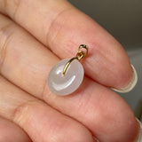 A-Grade Natural Light Pink Jadeite Donut Pendant No.172817