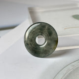 A-Grade Natural Black Jadeite Ancient Coin Donut No.220661