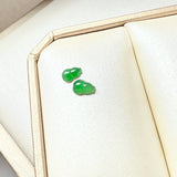 0.9cts Icy A-Grade Natural Imperial Green Jadeite Hulu (Calabash) Pair No.180850