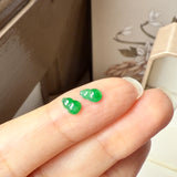 0.9cts Icy A-Grade Natural Imperial Green Jadeite Hulu (Calabash) Pair No.180850