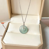 Icy A-Grade Natural Blue Jadeite Donut Pendant No.172901
