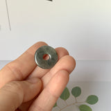 A-Grade Natural Black Jadeite Ancient Coin Donut No.220661