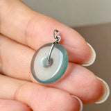 Icy A-Grade Natural Blue Jadeite Donut Pendant No.172901