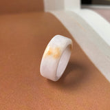17.2mm A-Grade Natural Lavender Orange Jadeite Ring Band No. 220559
