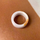 17.2mm A-Grade Natural Lavender Orange Jadeite Ring Band No. 220559