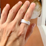 17.2mm A-Grade Natural Lavender Orange Jadeite Ring Band No. 220559