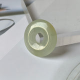 A-Grade Natural Yellowish Green Jadeite Ancient Coin Donut No.220662