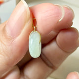 A-Grade Natural Light Yellowish Green Jadeite Donut Pendant No.172816