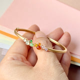 Icy A-Grade Natural Rainbow Jadeite Cabochon Bangle/Bracelet No. 190501
