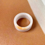 18.3mm A-Grade Natural Lavender Orange Jadeite Ring Band No. 220560