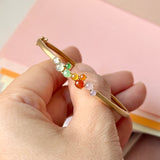 Icy A-Grade Natural Rainbow Jadeite Cabochon Bangle/Bracelet No. 190501