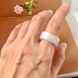 18.3mm A-Grade Natural Lavender Orange Jadeite Ring Band No. 220560