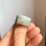 17.2mm A-Grade Natural Floral Jadeite Archer Ring Band No. 161485