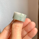 17.2mm A-Grade Natural Floral Jadeite Archer Ring Band No. 161485