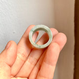 17.2mm A-Grade Natural Floral Jadeite Archer Ring Band No. 161485