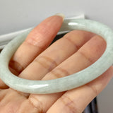58.6mm A-Grade Natural Sage Green Jadeite Traditional Round Bangle No. 152173