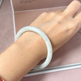 58.6mm A-Grade Natural Sage Green Jadeite Traditional Round Bangle No. 152173