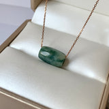 A-Grade Natural Bluish Green Jadeite Barrel Pendant No.220669