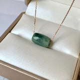 A-Grade Natural Bluish Green Jadeite Barrel Pendant No.220669