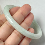 54.7mm A-Grade Natural Sage Green Jadeite Traditional Round Bangle No. 152174