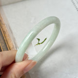 54.7mm A-Grade Natural Sage Green Jadeite Traditional Round Bangle No. 152174