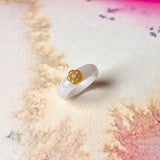 16mm A-Grade Natural Jadeite Bespoke Joseon Ring (Sakura Flower) No.161999