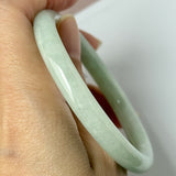 56.6mm A-Grade Natural Sage Green Jadeite Traditional Round Bangle No. 152175