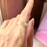 16mm A-Grade Natural Jadeite Bespoke Joseon Ring (Sakura Flower) No.161999