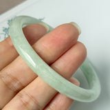 56.6mm A-Grade Natural Sage Green Jadeite Traditional Round Bangle No. 152175