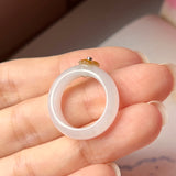 SOLD OUT: 16mm A-Grade Natural Jadeite Bespoke Joseon Ring (Sakura Flower) No.161999