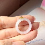 SOLD OUT: 16mm A-Grade Natural Jadeite Bespoke Joseon Ring (Sakura Flower) No.161999