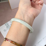 56.6mm A-Grade Natural Sage Green Jadeite Traditional Round Bangle No. 152175