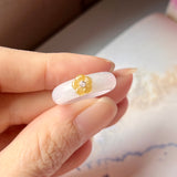 SOLD OUT: 16mm A-Grade Natural Jadeite Bespoke Joseon Ring (Sakura Flower) No.161999