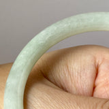 56.6mm A-Grade Natural Sage Green Jadeite Traditional Round Bangle No. 152175