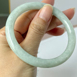 58.5mm A-Grade Natural Sage Green Jadeite Traditional Round Bangle No. 152172