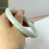 58.5mm A-Grade Natural Sage Green Jadeite Traditional Round Bangle No. 152172